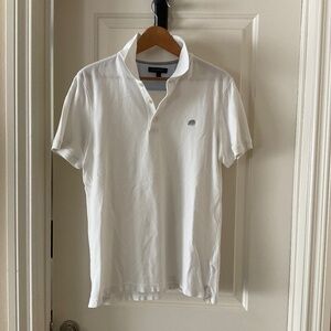 Polo Shirt, White, Banana Republic, Medium, Cotton, Slim